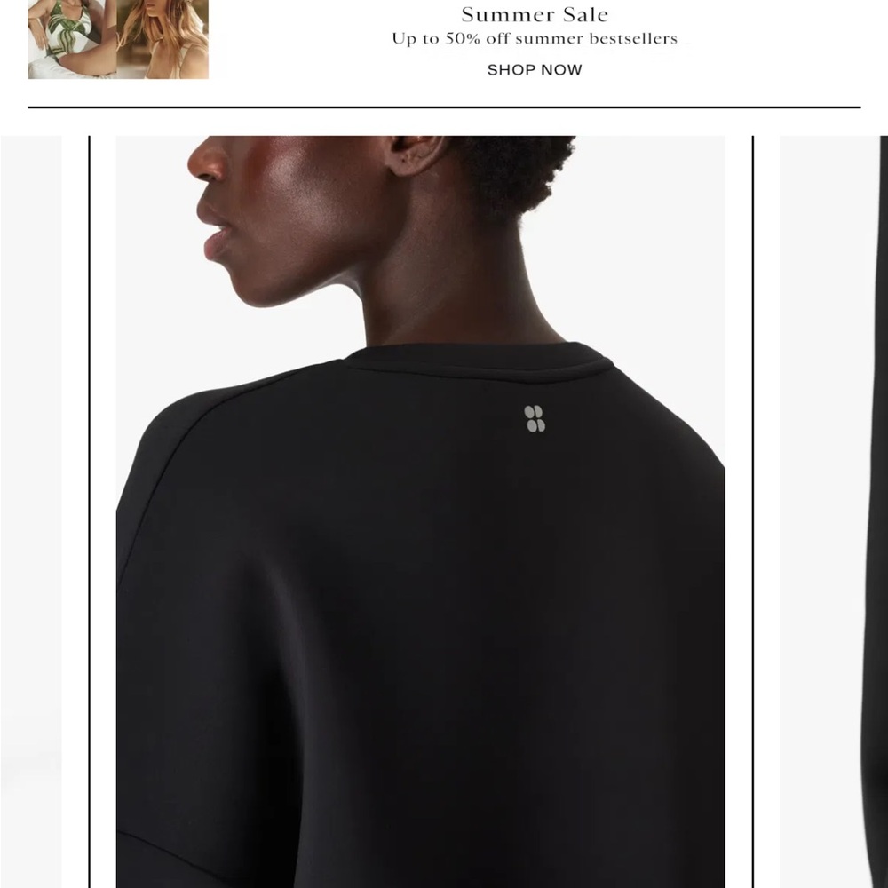 NWOT Sweaty Betty Grace Crew Neck Sweatshirt in Black small - Picture 5 of 10